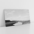 Obraz na płótnie 120x60 - Nadmorska Melodia - czarno białe zdjęcie, plaża