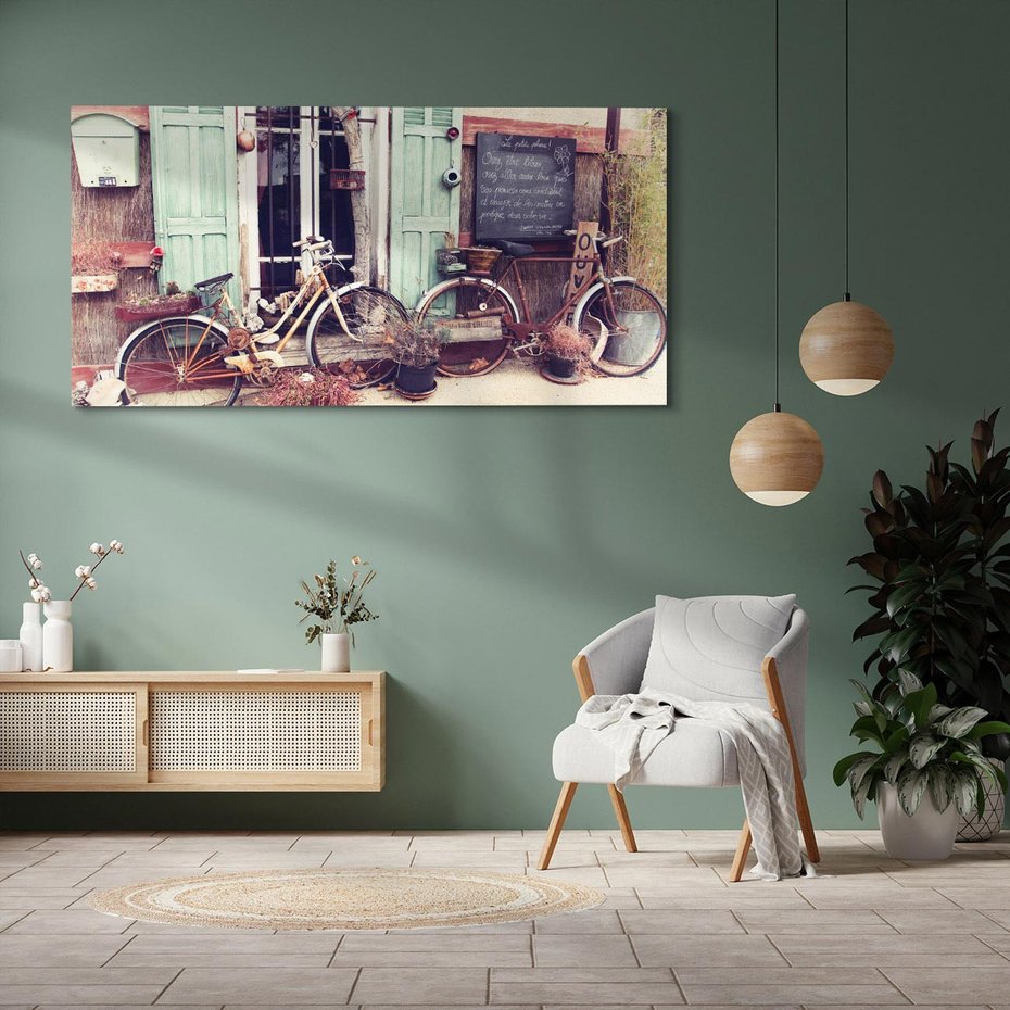 Obraz na płótnie 120x60 - Romantyczny rowerowy spacer po Prowansji - Prowansja, rower