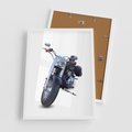 Plakat w ramie 50x70 - Motocykl w ruchu - motor, bike - rama biała