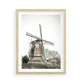 Plakat w ramie 50x70 - Wiejska Idylla z Młynem - wiatrak, młyn - rama drewno