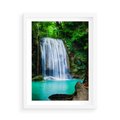 Plakat w ramie 50x70 - : Moc Natury - wodospad, rzeka - rama biała