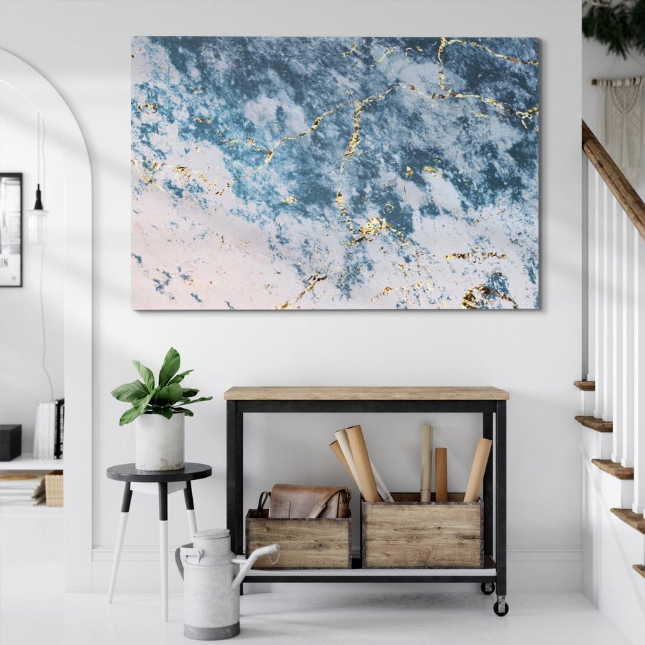 Obraz na płótnie 100x70 - Elegancja i Wyrafinowanie - marmur, złoto