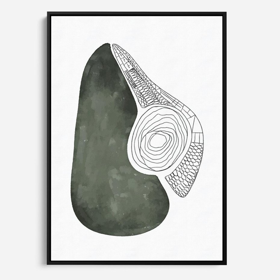 Obraz w ramie 70x100 - Owocowe Boho Inspiracje - minimalistyczny plakat, gruszka - rama czarna