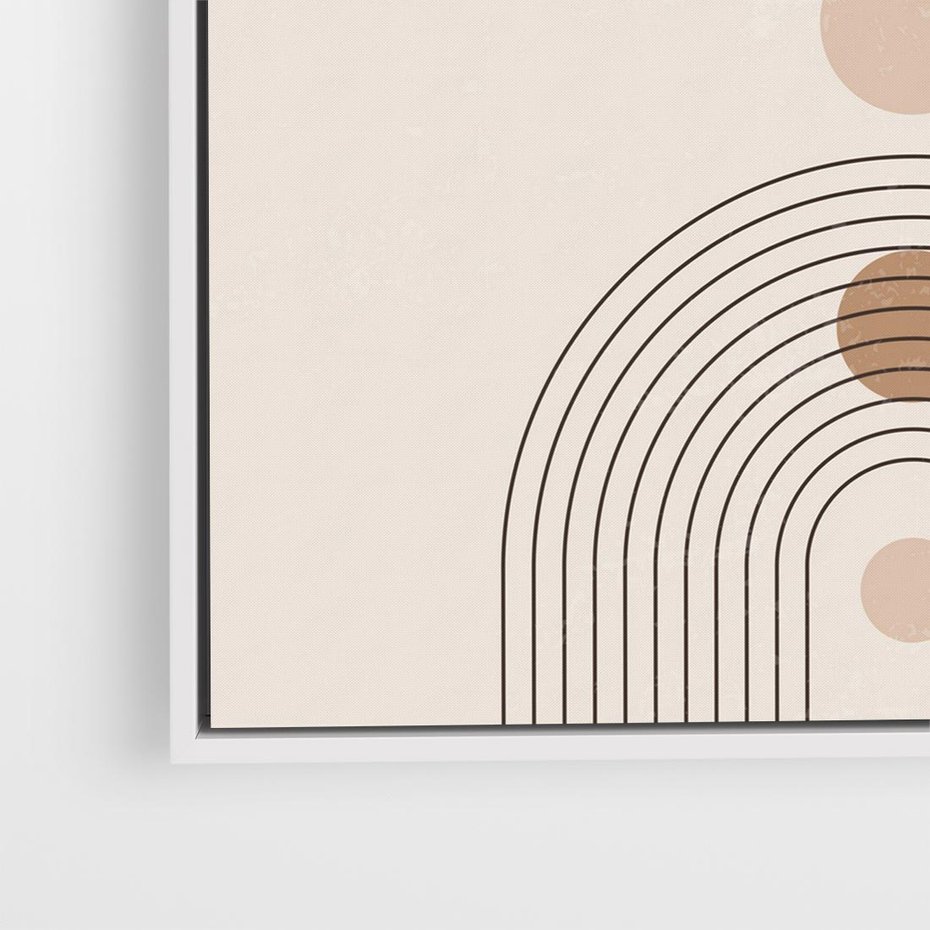 Obraz w ramie 80x80 - Zgeometryzowane Wizje - boho plakat, minimalizm - rama biała