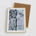 Plakat w ramie 50x70 - Ujęcie Zimowej Szosy - zima, śnieg - rama drewno