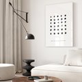 Plakat bez ramy 50x70 - Boho Sztuka Wolości - minimalistyczny plakat, czarne kropki na białymtle
