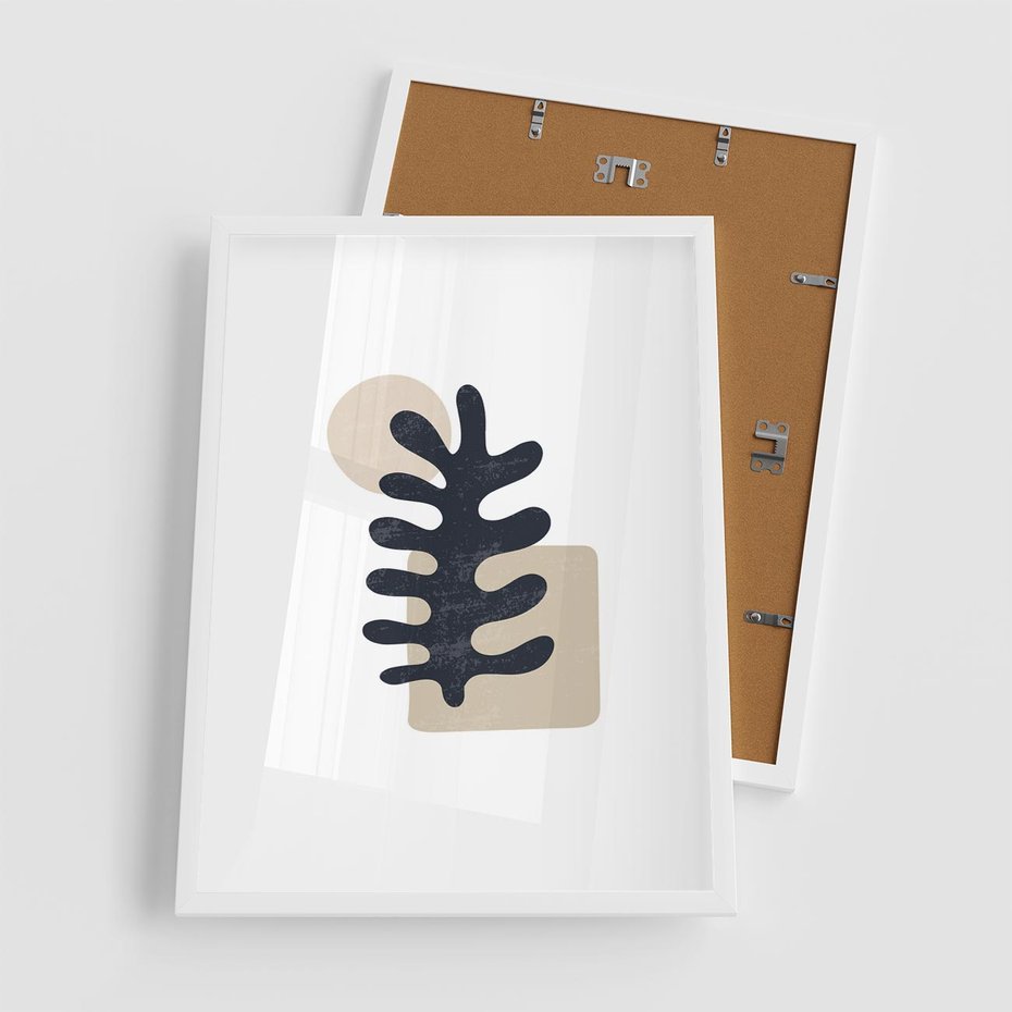 Plakat w ramie 50x70 - Opowieść Przenikających Energii - inspiracja mattise, abstrakcja - rama biała