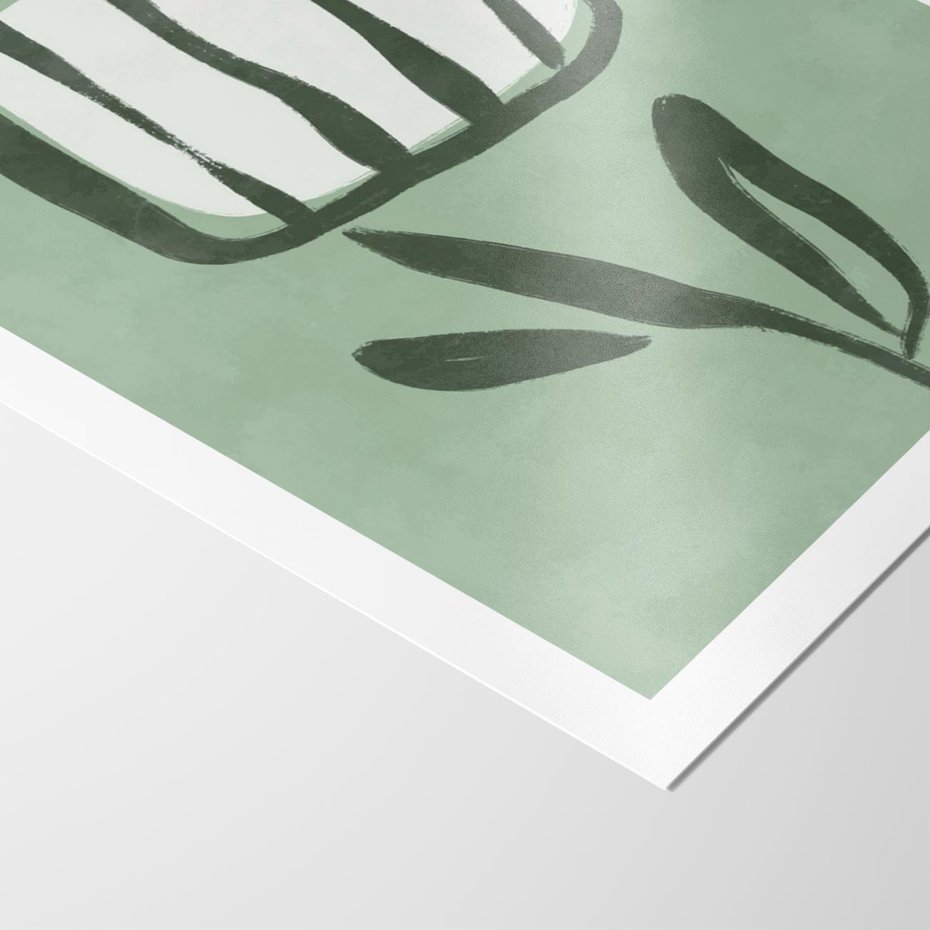 Plakat bez ramy 40x50 - Objęcia Zieleni - zielona abstrakcja, zgaszona zieleń