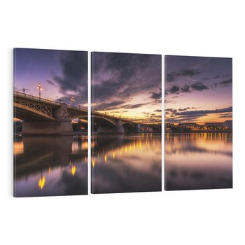 Obraz na płótnie 120x80 - Most nocą - Miasto nad rzeką - most, noc