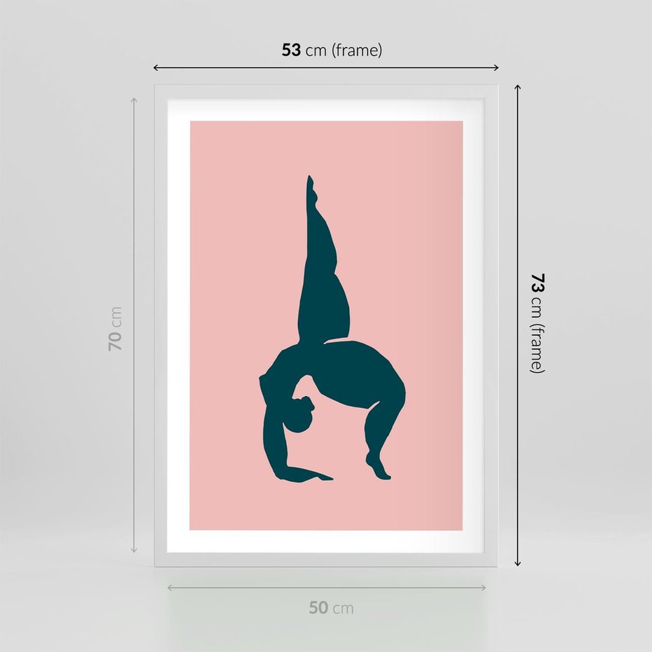 Plakat w ramie 50x70 - Zaklęte Wzory - abstrakcja, kobieca sylwetka - rama biała