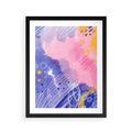 Plakat w ramie 40x50 - Migocące Granice Kształtów - abstrakcyjny plakat, pastelowe kolory - rama czarna