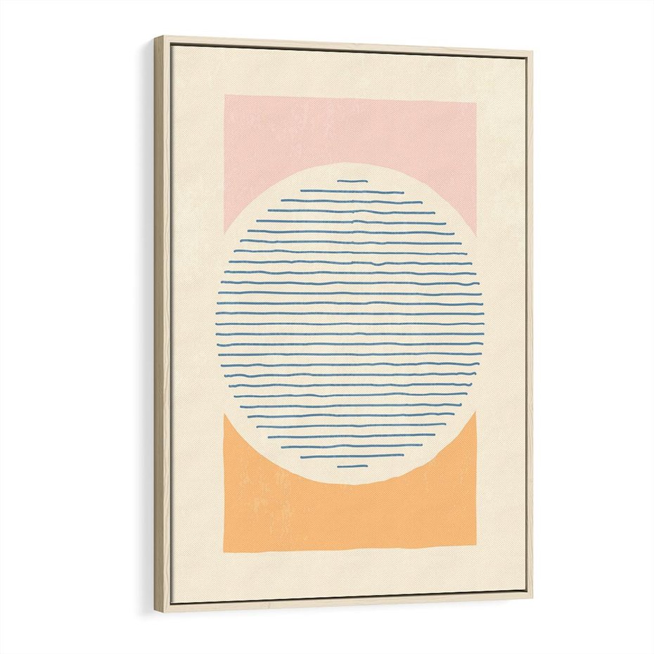 Obraz w ramie 80x120 - Rozbijająca Opowieść - geometryczne kształty, koła - rama drewno