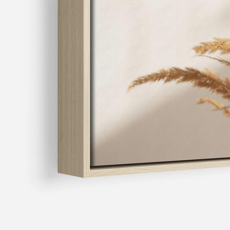 Obraz w ramie 50x50 - Swobodne trawy boho - boho, suche - rama drewno