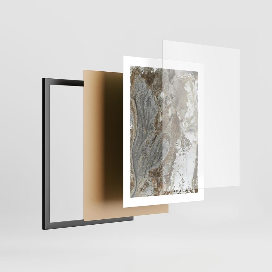 Plakat w ramie 30x40 - Spokój w Beżu - zdjęcie, naturalna tekstura - rama czarna