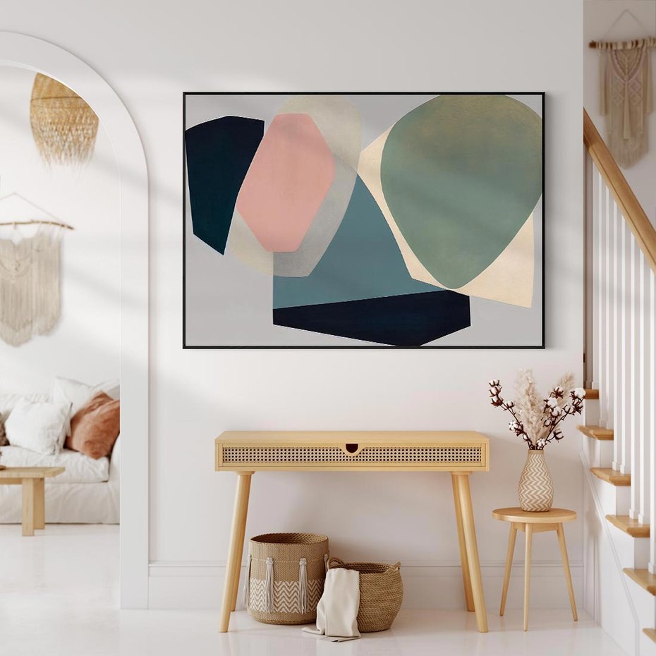 Obraz w ramie 100x70 - Szare Tło Plam - abstrakcyjne plamy, kształty - rama czarna