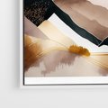 Obraz w ramie 120x80 - Góry Tonące w Pastelach - złote pastelowe góry, akwarela - rama biała