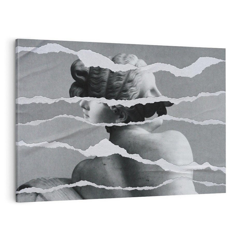 Obraz na płótnie 100x70 - Kolaż z Antyczną Rzeźbą - antyczna rzeźba, kolaż ze zdjęć