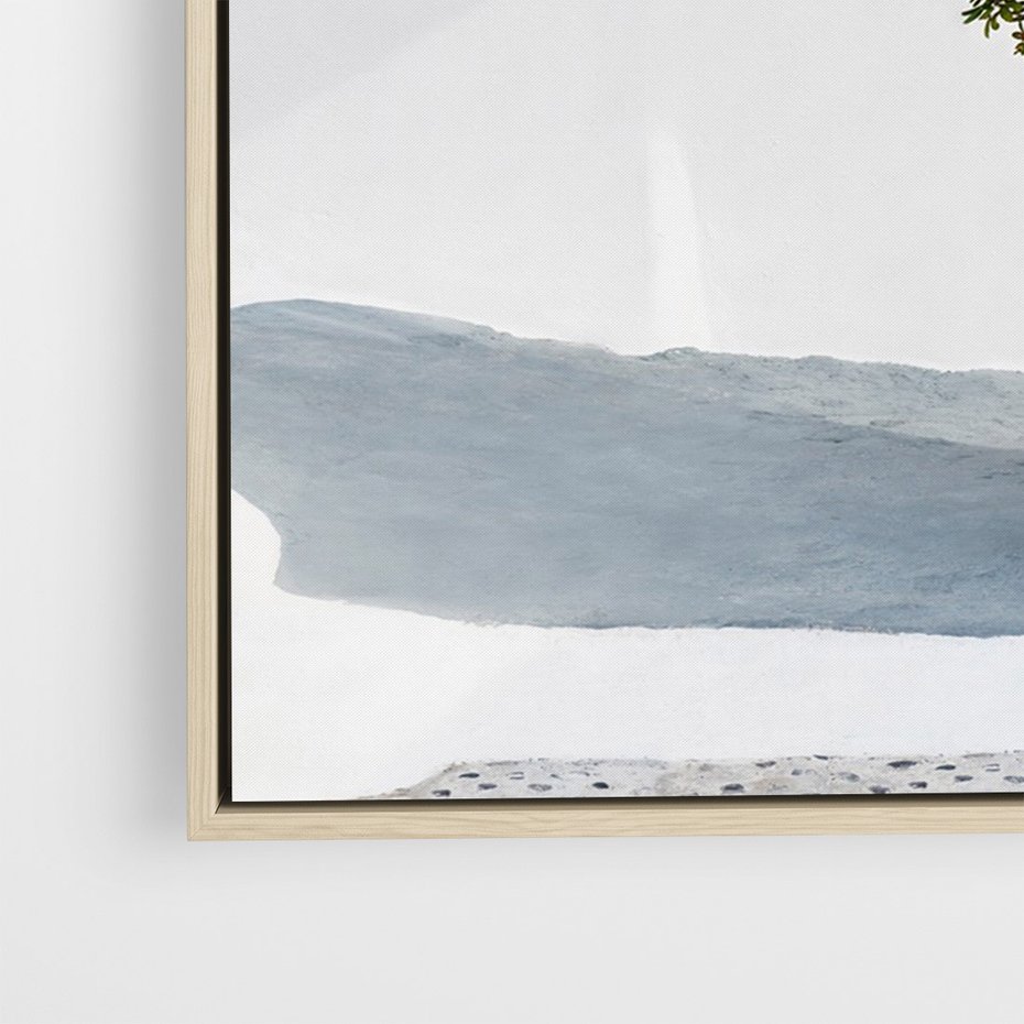 Obraz w ramie 70x100 - Błękitne wybrzeże - Santorini, Grecja - rama drewno