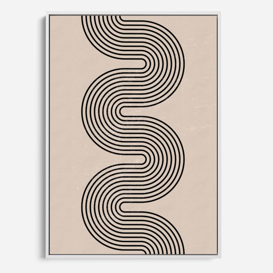 Obraz w ramie 50x70 - Bezgraniczne Odbicia - abstrakcyjne linie, geometria - rama biała