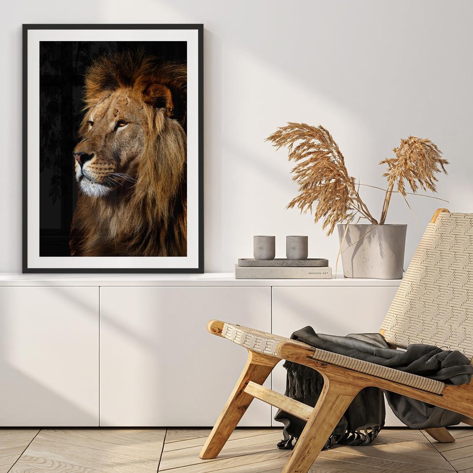 Plakat bez ramy 21x30 - Władca Dzikiej Przyrody - lew, król