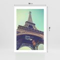 Plakat bez ramy 50x70 - Wieża Eiffla w czarno-białej odsłonie - Eiffla, Paryż
