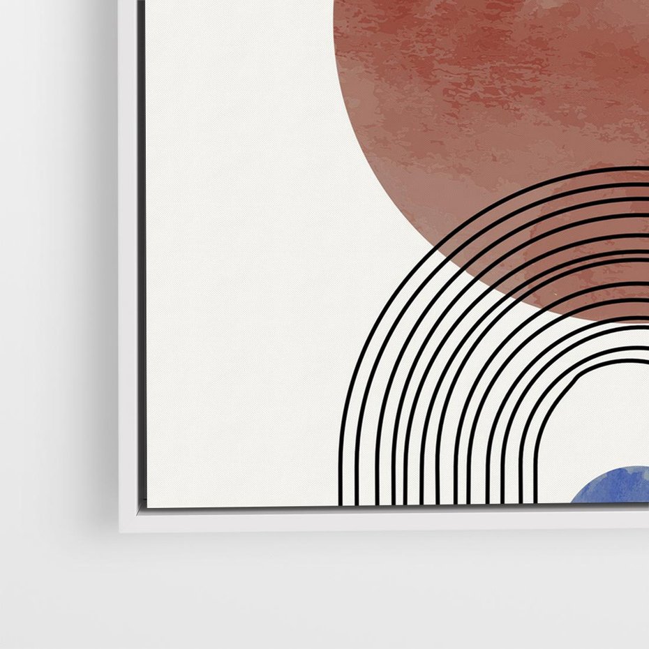 Obraz w ramie 50x50 - Księga Impulsów - nowoczesny plakat, styl midcentury - rama biała