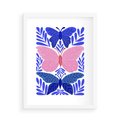 Plakat w ramie 50x70 - Delikatna Symfonia Natury - motyle, rośliny - rama biała