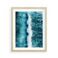 Plakat w ramie 40x50 - Błękitna Siła Oceanu - fale, ocean - rama drewno