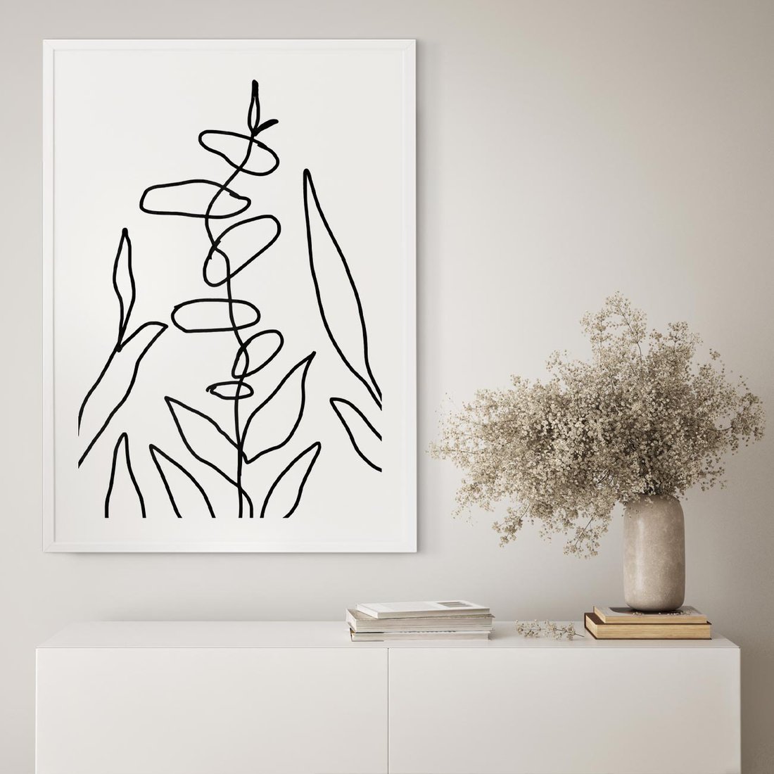 Plakat bez ramy 21x30 - Liście Mocy - mroczna sztuka, minimalizm
