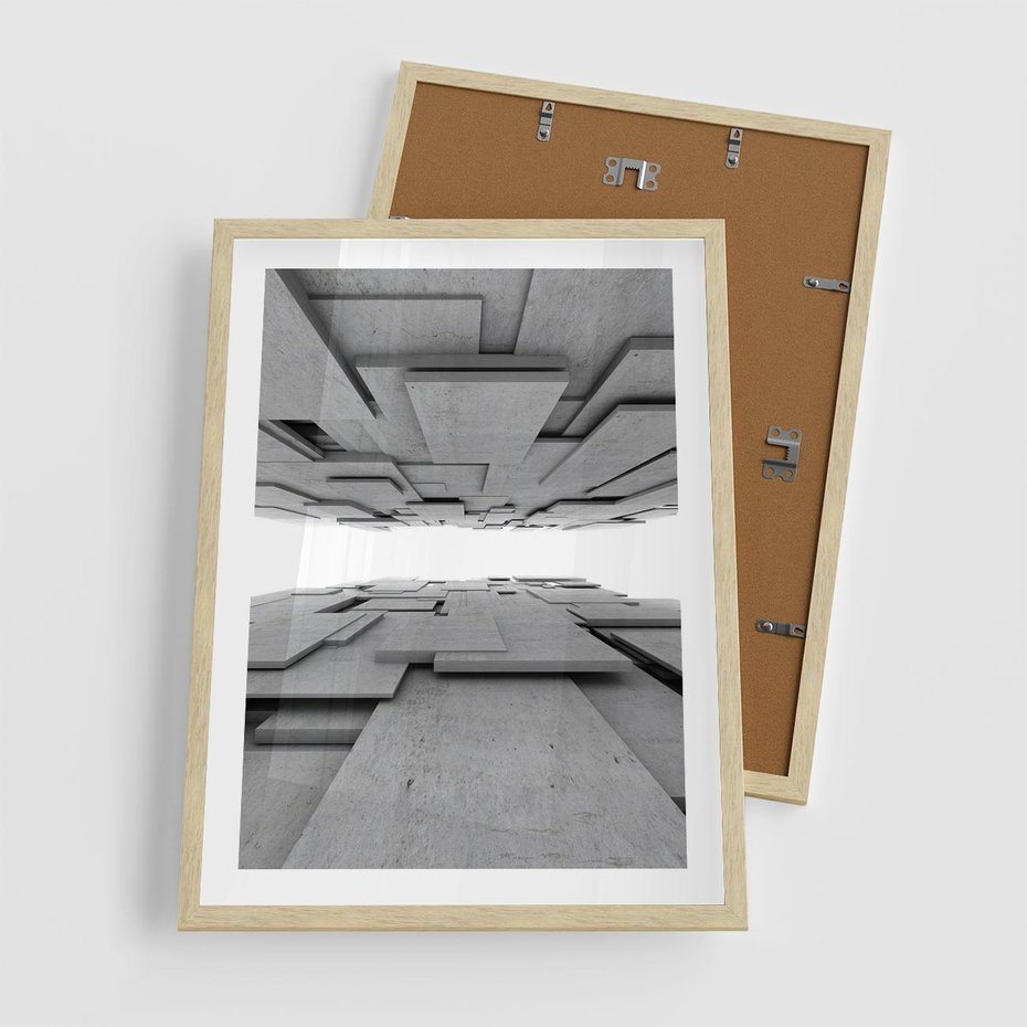 Plakat w ramie 50x70 - Architektura 3D - architektura, 3D - rama drewno