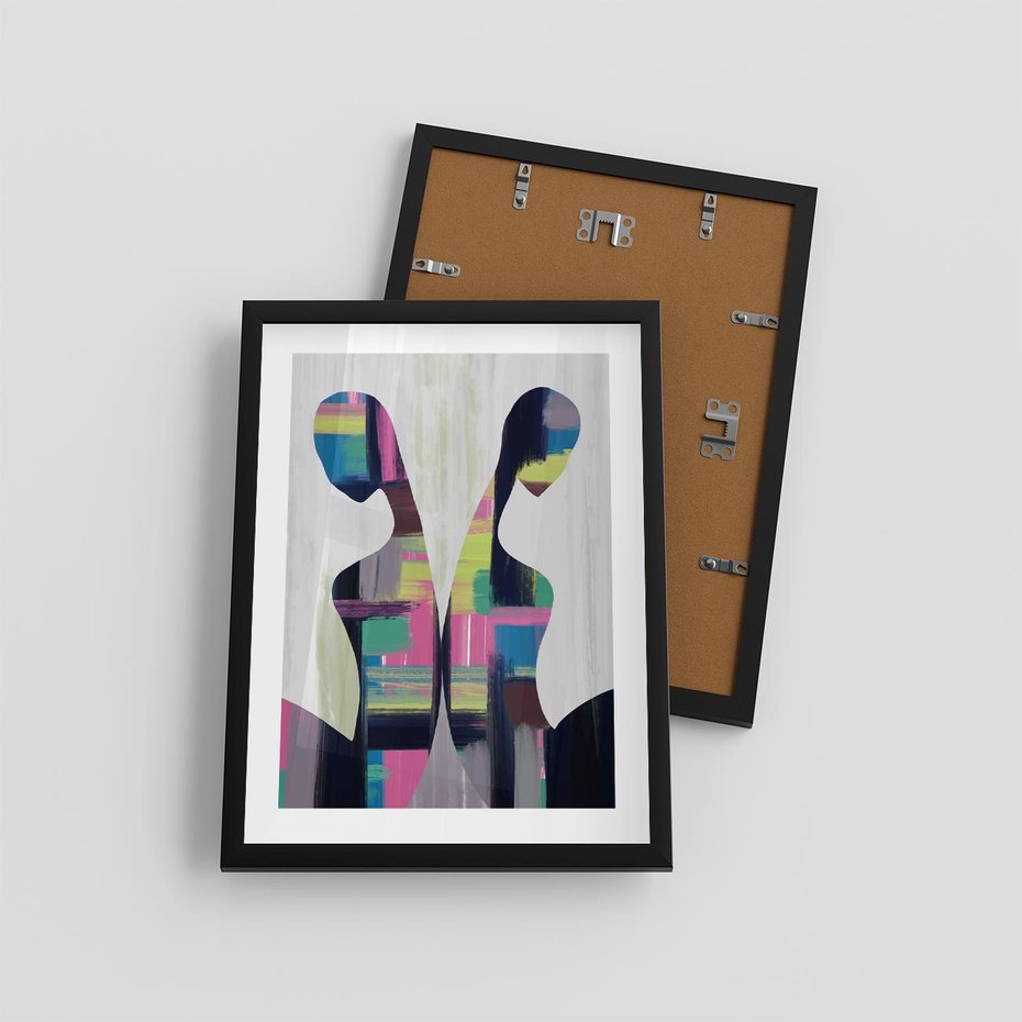 Plakat w ramie 30x40 - Nowa Era - abstrakcyjny plakat, nowoczesna sztuka - rama czarna