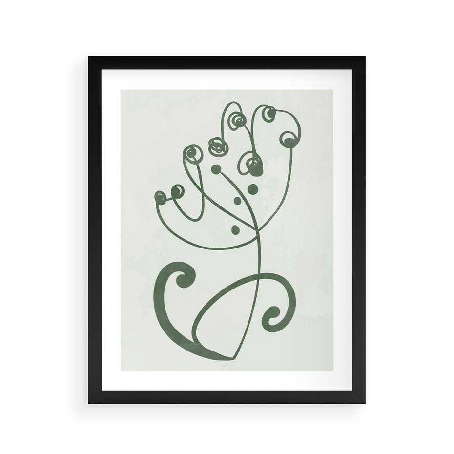 Plakat w ramie 40x50 - Zieleń Wyjątkowego Ukojenia - zielony odcień, abstrakcja - rama czarna