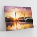 Obraz na płótnie 120x80 - Zachód słońca nad Big Benem i mostem - zachód, słońca