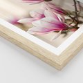 Plakat w ramie 50x70 - Urok Magnolii - magnolie, kwiaty - rama drewno
