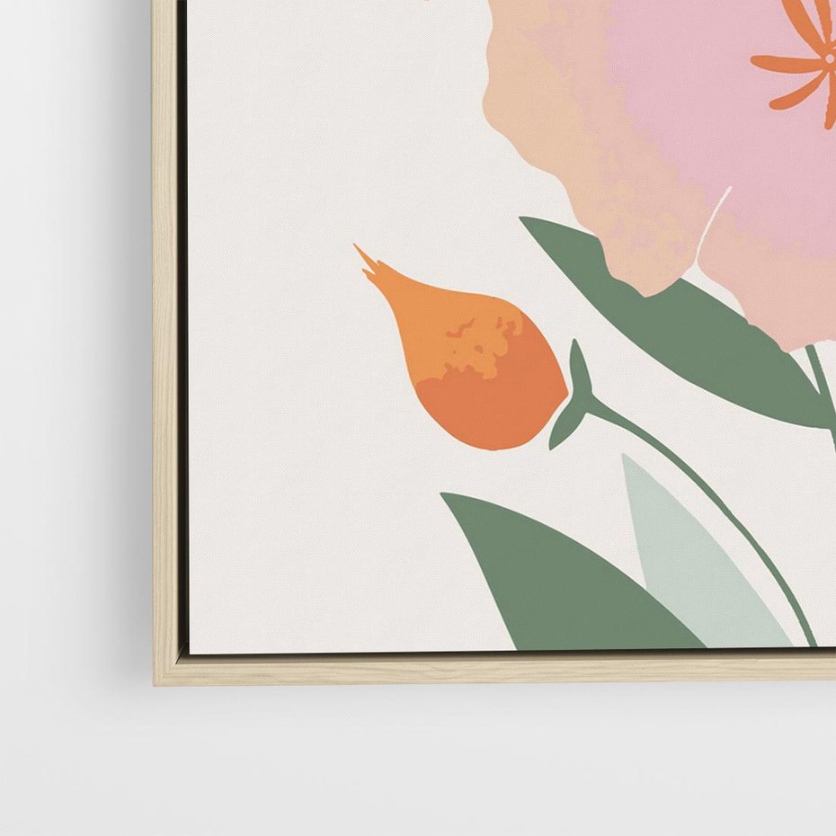 Obraz w ramie 80x80 - Kwiatowe Nastroje - kwiat, sztuka nowoczesna - rama drewno