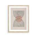 Plakat w ramie 30x40 - Nowy Rytuał - abstrakcyjna sztuka, boho kształty - rama drewno