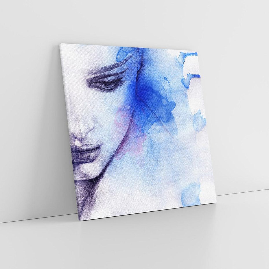 Obraz na płótnie 80x80 - Graficzna magia kobiecej twarzy - grafika, kobieta