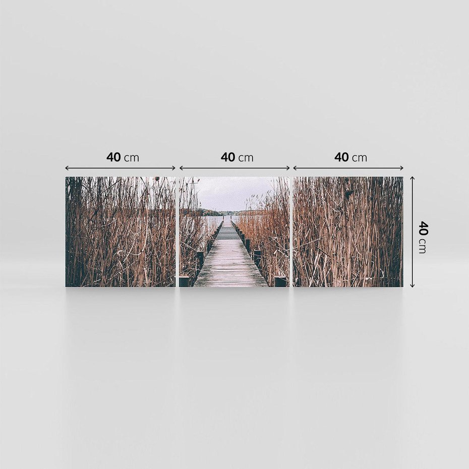 Obraz na płótnie 120x40 - Mglisty krajobraz - pomost, morze