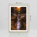 Plakat w ramie 50x70 - Barwna Harmonia - strumień, las - rama drewno