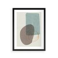 Plakat w ramie 30x40 - Rozkwitające Formy - geometryczne elementy, stonowane ziemiste kolory - rama czarna