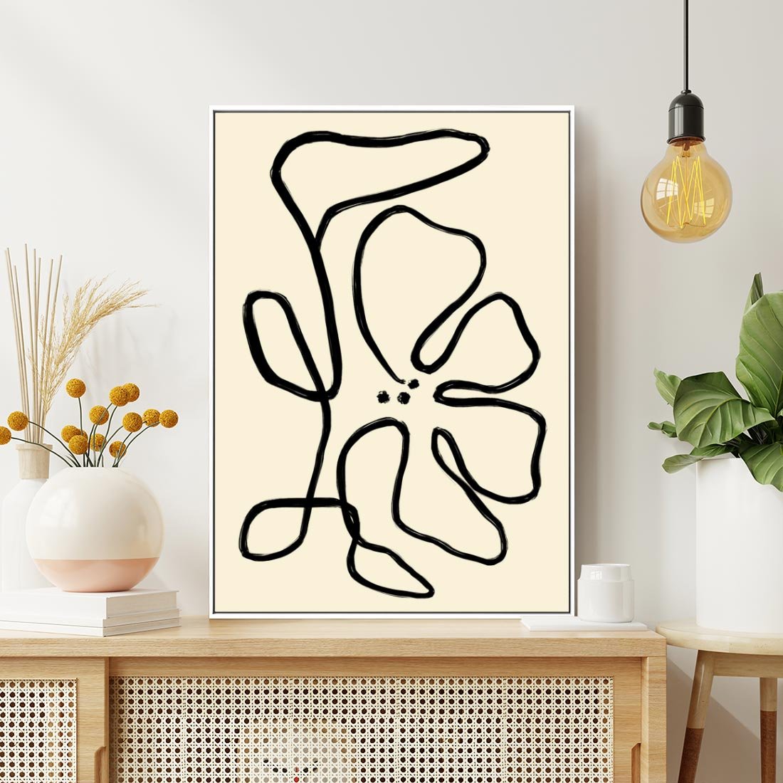 Obraz w ramie 80x120 - Zaklęte Aberracje - abstrakcyjna sztuka, przypominająca kwiat - rama biała