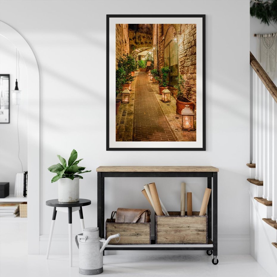 Plakat bez ramy 50x70 - Perspektywa Uliczki Miejskiej - uliczka, perspektywa