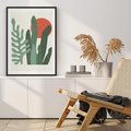 Plakat bez ramy 30x40 - Graficzna Harmonia: Liście i Rośliny na Plakacie - liście, grafika
