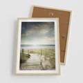 Plakat w ramie 50x70 - Błękitne morze na pomostach - morze, pomost - rama drewno