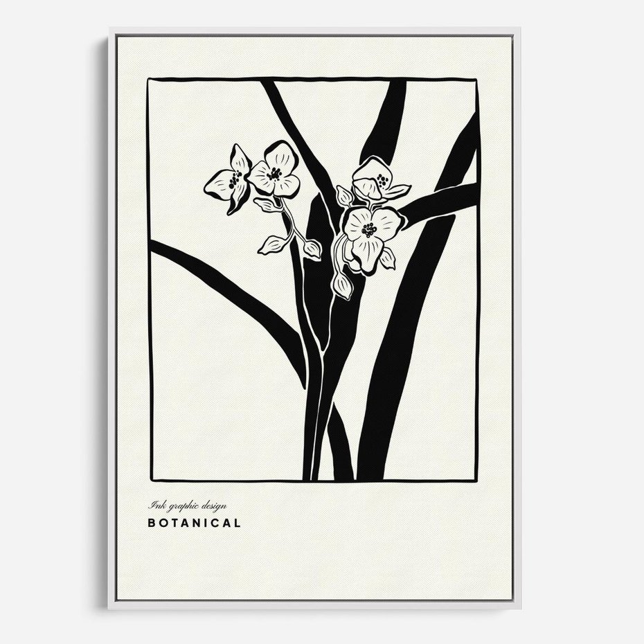 Obraz w ramie 50x70 - Symfonia kwiatowej ekspresji - kwiat, grafika - rama biała