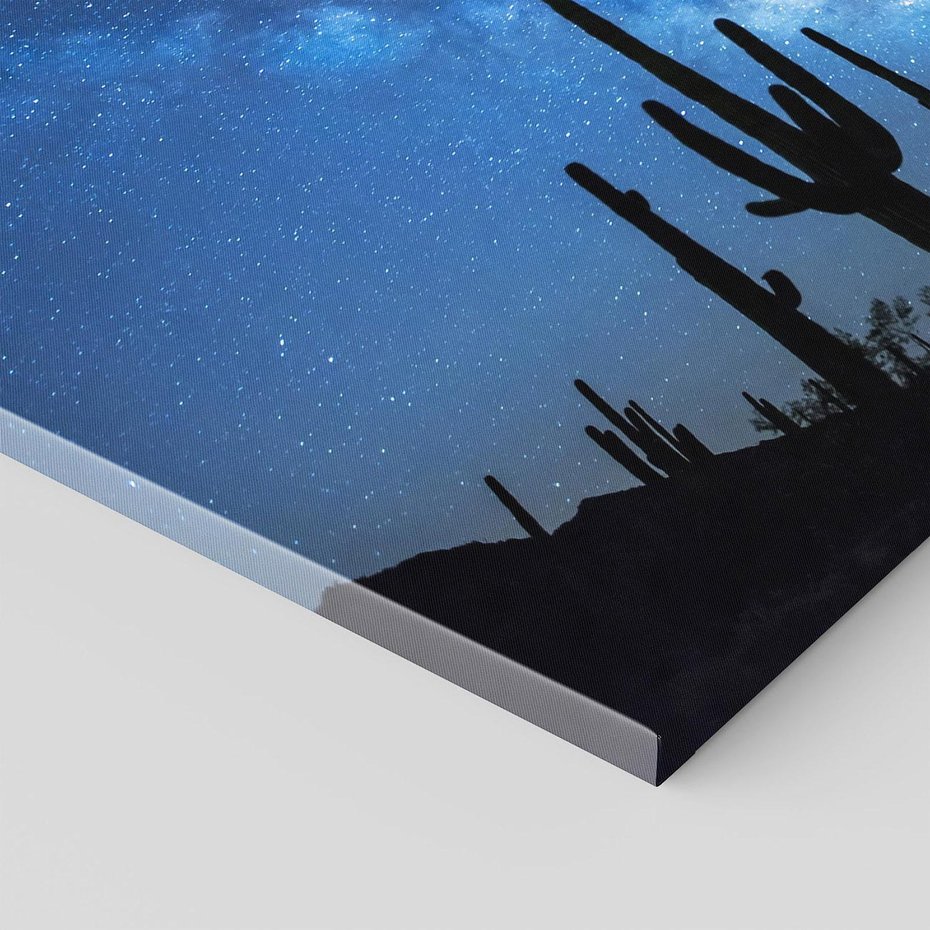 Obraz na płótnie 100x70 - Kaktusy - Niebo z gwiazdami - kaktusy, niebo