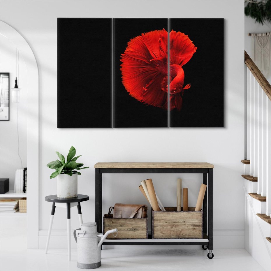 Obraz na płótnie 120x80 - Ryba wśród fal - ryba, morze