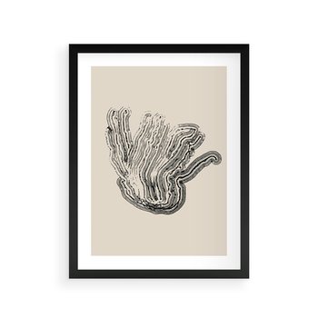 Plakat w ramie 50x70 - Abstrakcyjne Odbicie - abstrakcyjne odbicie, biało czarny - rama czarna