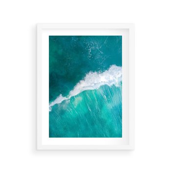 Plakat w ramie 50x70 - Siła i Spokój - morze, ocean - rama biała