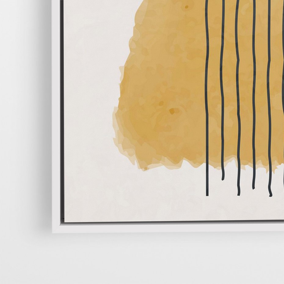 Obraz w ramie 70x100 - Migocące Impulsy - abstrakcyjna akwarelowa plama, nieregularne kreski - rama biała